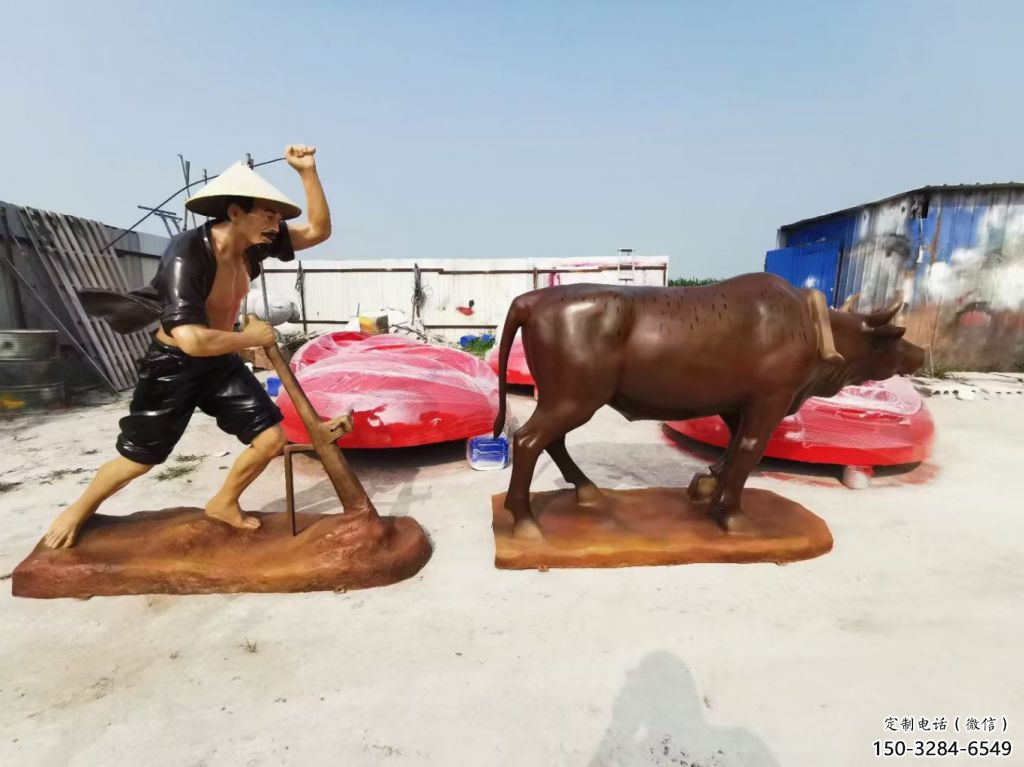 大型農(nóng)耕牛雕塑制作 步行街宣傳雕塑 仿真雕塑擺件 大型農(nóng)耕牛雕塑制作 步行街宣傳雕塑 仿真雕塑擺件