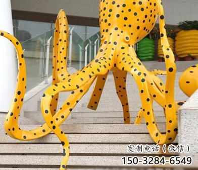 玻璃鋼章魚雕塑廠家，仿真彩繪工藝，景觀動物小品 (1)