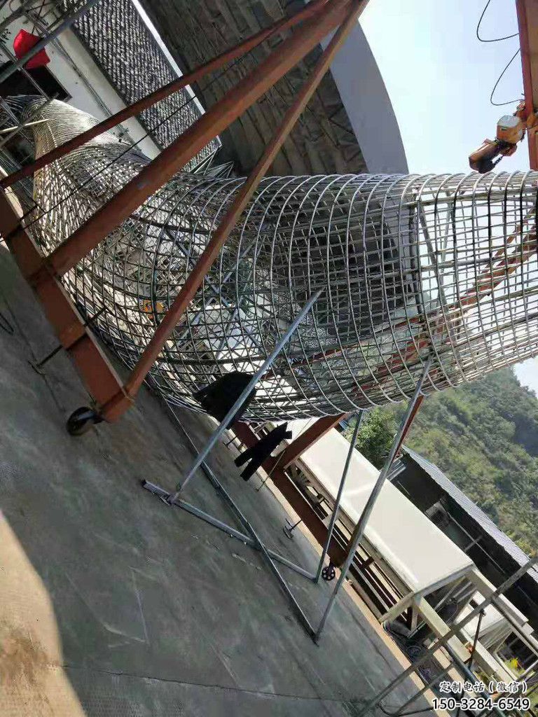 鏤空鯨魚雕塑，不銹鋼鯨魚雕塑，公園景觀小品 (3)