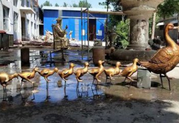 鴨子雕塑廠家，仿真動(dòng)物， 公園廣場(chǎng)街頭擺件 (9)