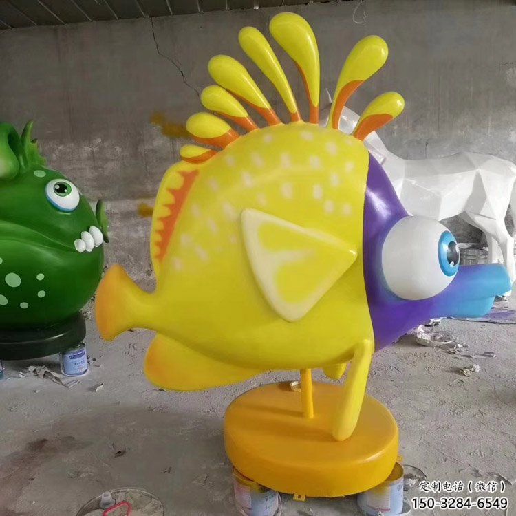 抽象劍魚雕塑，戶外街頭雕塑，海洋生物雕塑
