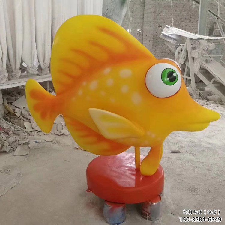 抽象卡通劍魚雕塑，戶外街頭雕塑，海洋生物雕塑
