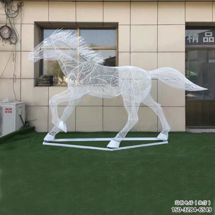 鏤空奔馬雕塑，城市動物擺件，大型廣場小品