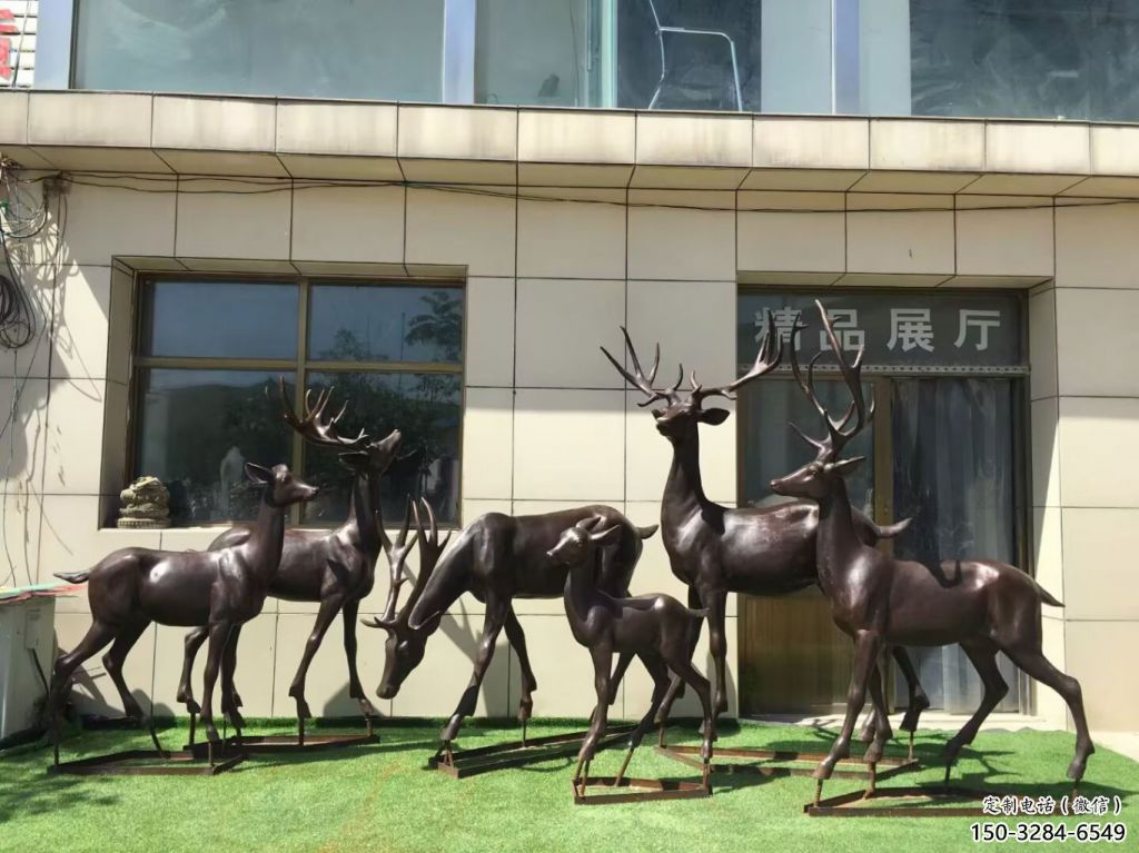 玻璃鋼仿古麋鹿雕塑 庭院彩繪雕塑 田間小品 玻璃鋼仿古麋鹿雕塑 庭院彩繪雕塑 田間小品