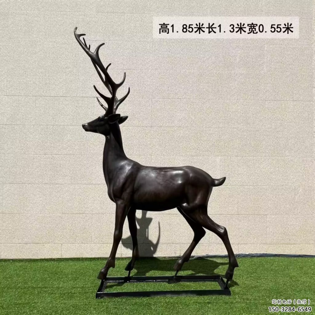 玻璃鋼仿真麋鹿雕塑 酒店公園雕塑 風景區(qū)擺件