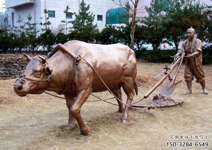 農村小牛雕塑，廣場擺件，抽象工藝