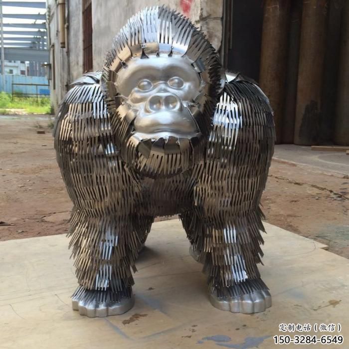 庭院猩猩雕塑，動(dòng)物主題，拉絲工藝
