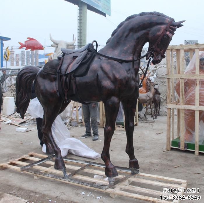 步行街小馬雕塑，景觀主題，古銅工藝