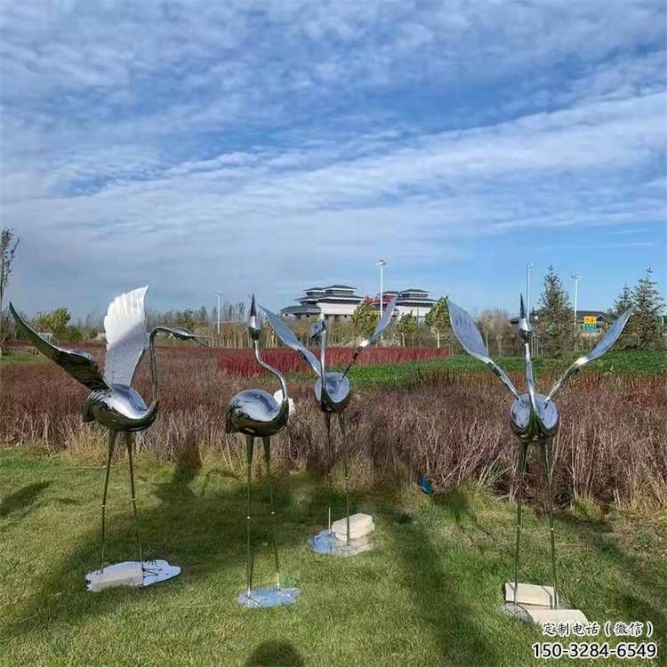 公園白鶴雕塑 酒店門(mén)口雕塑 彩繪擺件 公園白鶴雕塑 酒店門(mén)口雕塑 彩繪擺件