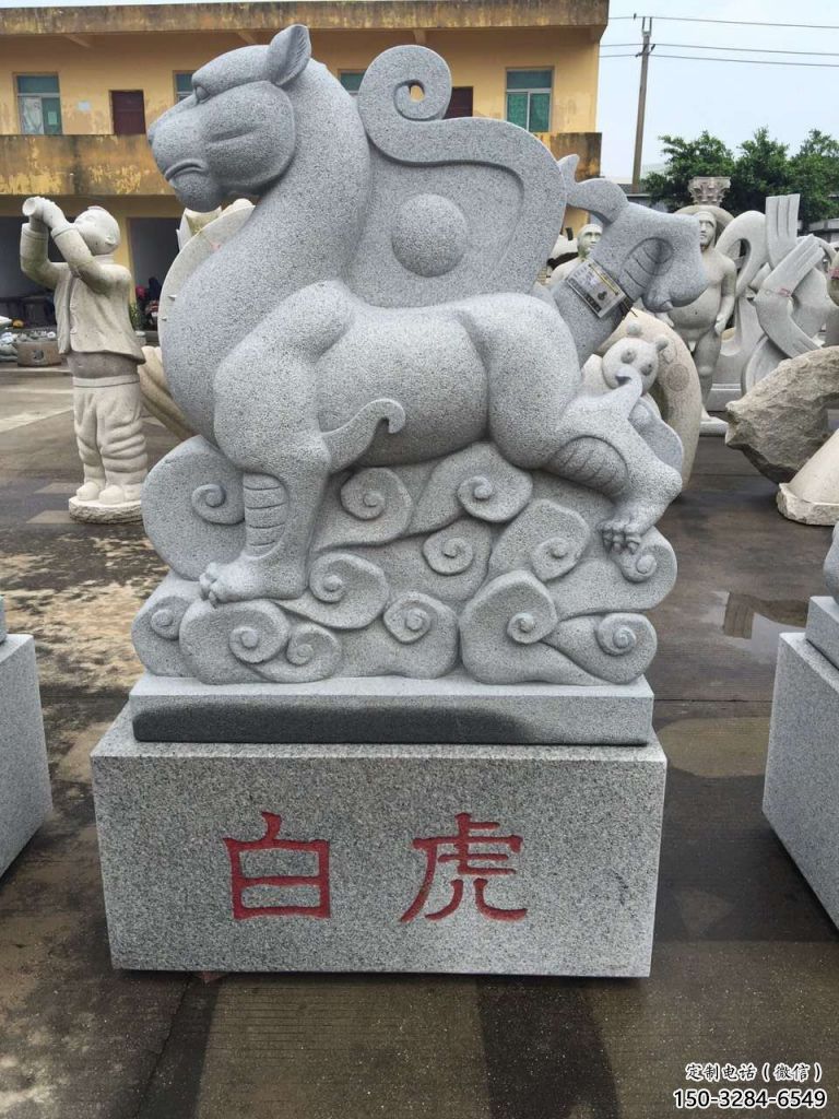 室內(nèi)白虎雕塑，拉絲海洋雕塑，抽象效果