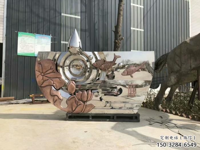 園林魚形雕塑,噴漆運動雕塑,網格形式 園林魚形雕塑,噴漆運動雕塑,網格形式