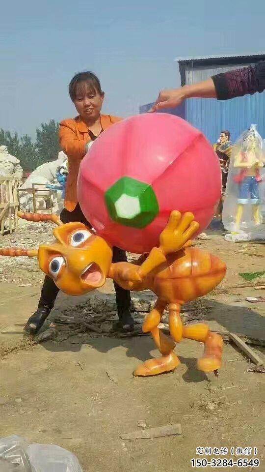 步行街蟲(chóng)子雕塑，鑄銅農(nóng)耕雕塑，鏤空方式