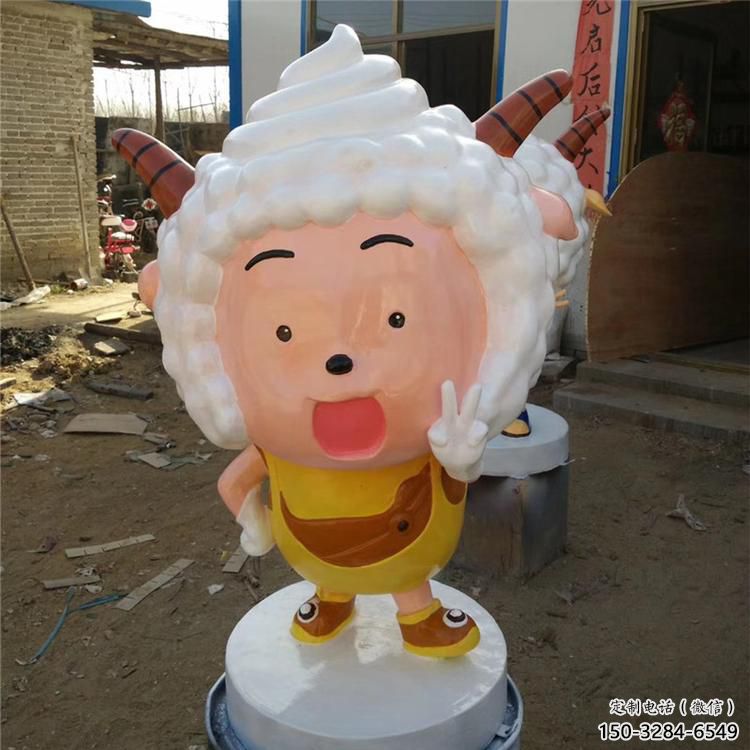 園林小羊雕塑,噴漆運動雕塑,卡通形式 園林小羊雕塑,噴漆運動雕塑,卡通形式