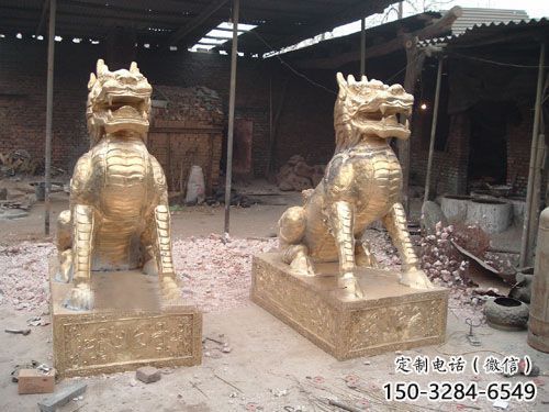 公園麒麟雕塑,噴砂發(fā)光雕塑,鑄銅工藝 公園麒麟雕塑,噴砂發(fā)光雕塑,鑄銅工藝