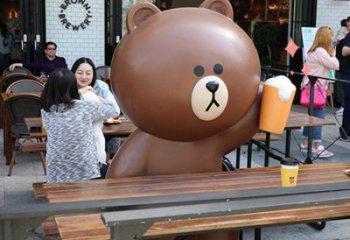幼兒園布朗熊雕塑，鐵藝文化雕塑，鑄造制作