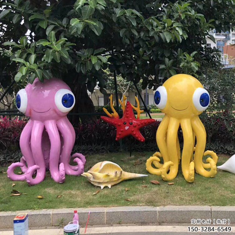 小區烏賊雕塑,拉絲海洋雕塑,抽象效果 小區烏賊雕塑,拉絲海洋雕塑,抽象效果