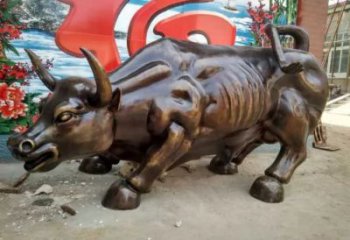 創(chuàng)意開荒牛雕塑 步行街店門口雕塑 動物小品