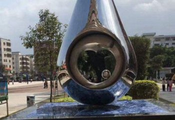 校園水滴雕塑，拉絲景觀雕塑，抽象主題