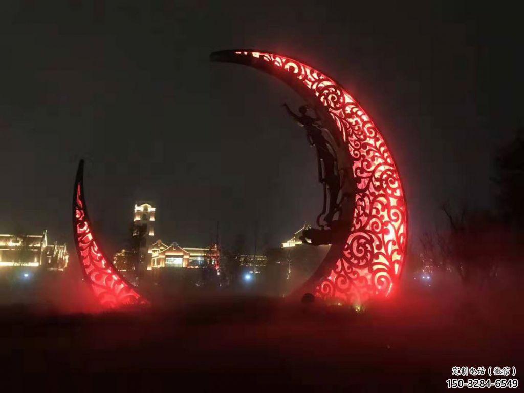 公園月亮雕塑,噴砂發(fā)光雕塑,鍛造工藝 公園月亮雕塑,噴砂發(fā)光雕塑,鍛造工藝