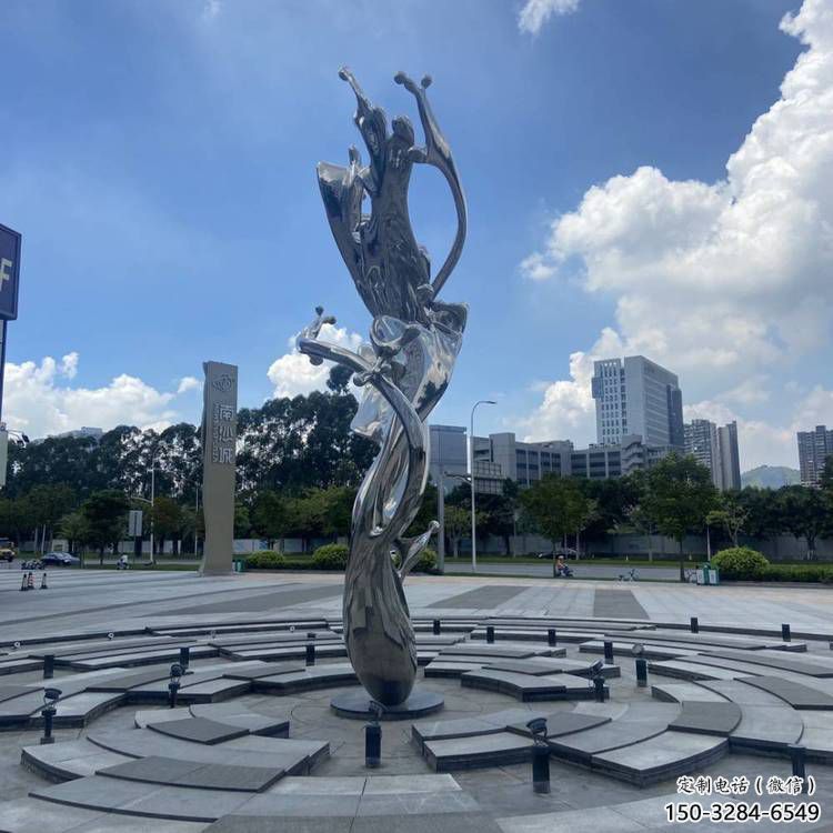 步行街海浪雕塑，鍛造景觀雕塑，拋光方式