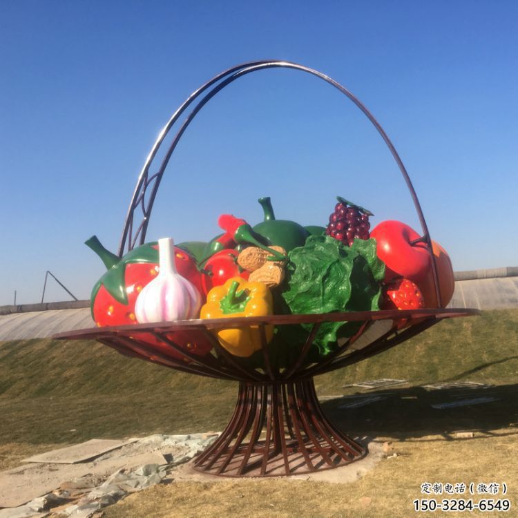 庭院花籃雕塑，仿真歐式雕塑，彩繪形式
