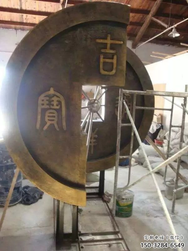 銅錢雕塑，仿古景觀雕塑，廣場擺件