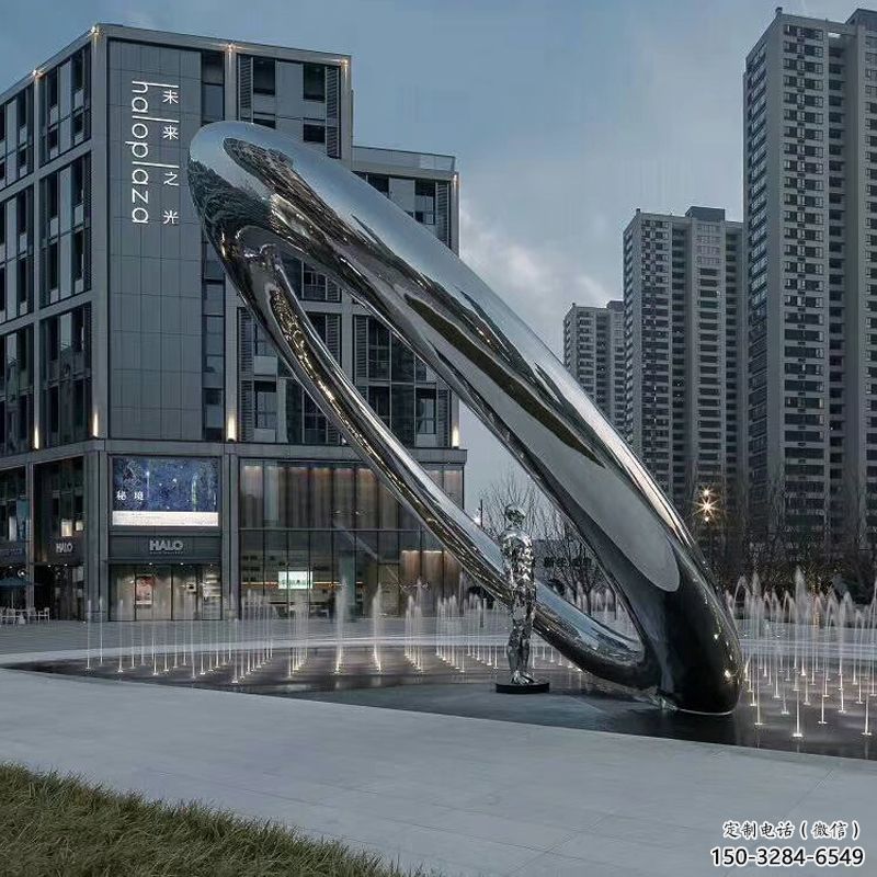 酒店圓環(huán)雕塑，鏡面歐式雕塑，仿古擺件