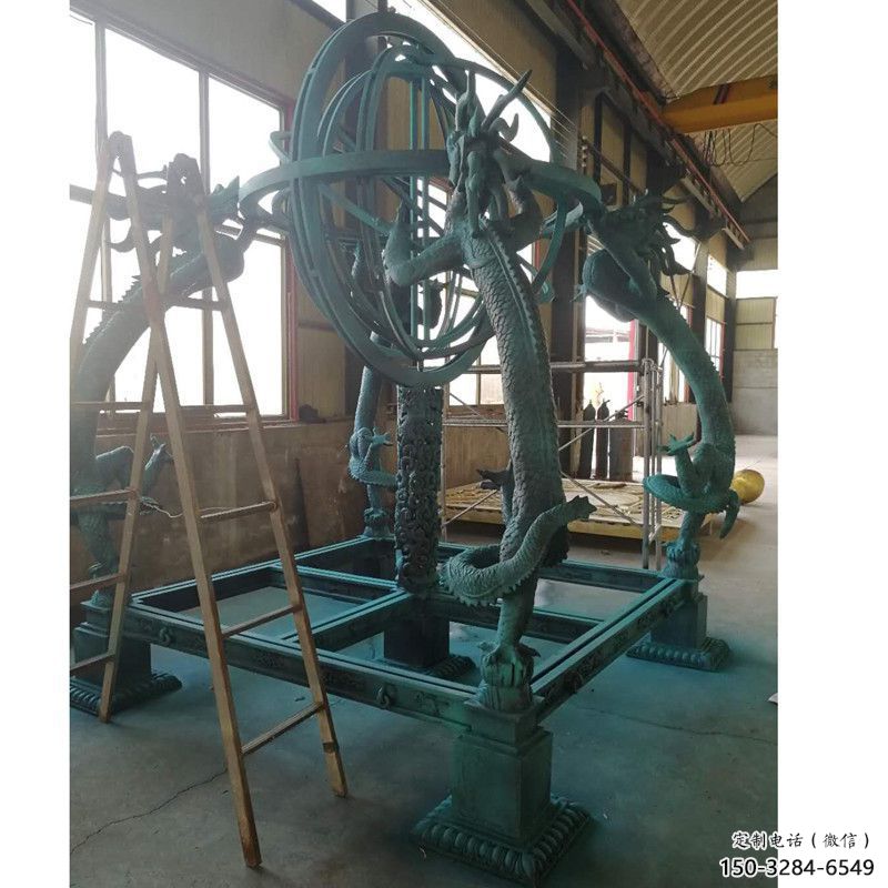 步行街地動(dòng)儀雕塑，鍛造景觀雕塑，噴漆方式