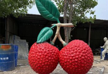農(nóng)村荔枝雕塑 抽象藝術(shù)擺件 烤漆雕塑