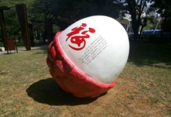 田間荔枝雕塑 彩繪仿真雕塑 園林?jǐn)[件