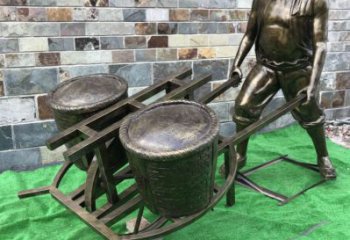 商場獨(dú)輪車雕塑 民俗雕塑 店門口小品