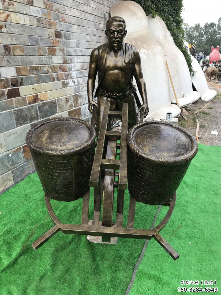 售樓處獨輪車雕塑 商業(yè)街雕塑 民俗擺件