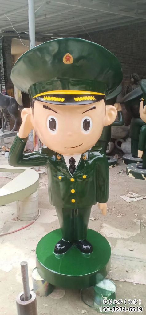農(nóng)村交警雕塑 抽象藝術士兵雕塑 烤漆軍人雕塑