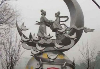 抽象牛郎織女雕塑 鍛造神話雕塑 室內雕塑