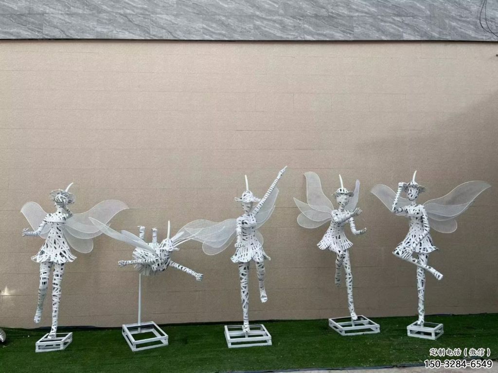 花仙子精靈雕塑，鏤空工藝制作，抽象卡通雕塑 (7)
