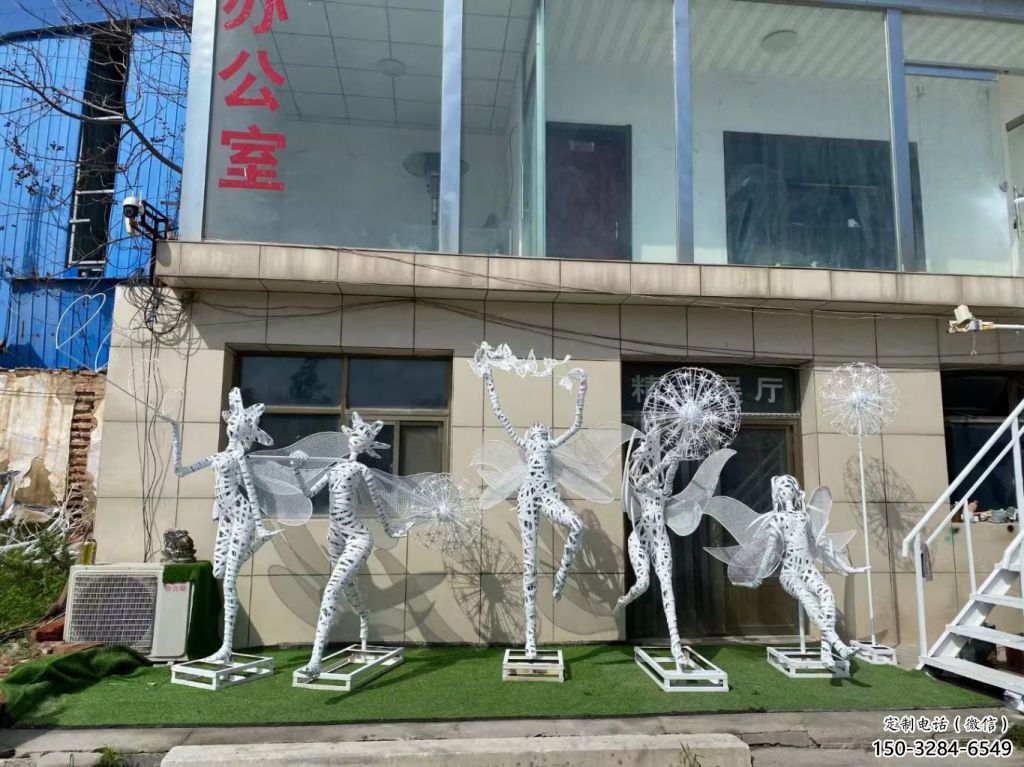 花仙子精靈雕塑，鏤空工藝制作，抽象卡通雕塑 (8)