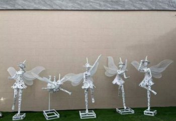 花仙子精靈雕塑，鏤空工藝制作，抽象卡通雕塑 (7)
