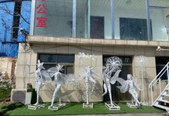 花仙子精靈雕塑，鏤空工藝制作，抽象卡通雕塑 (8)