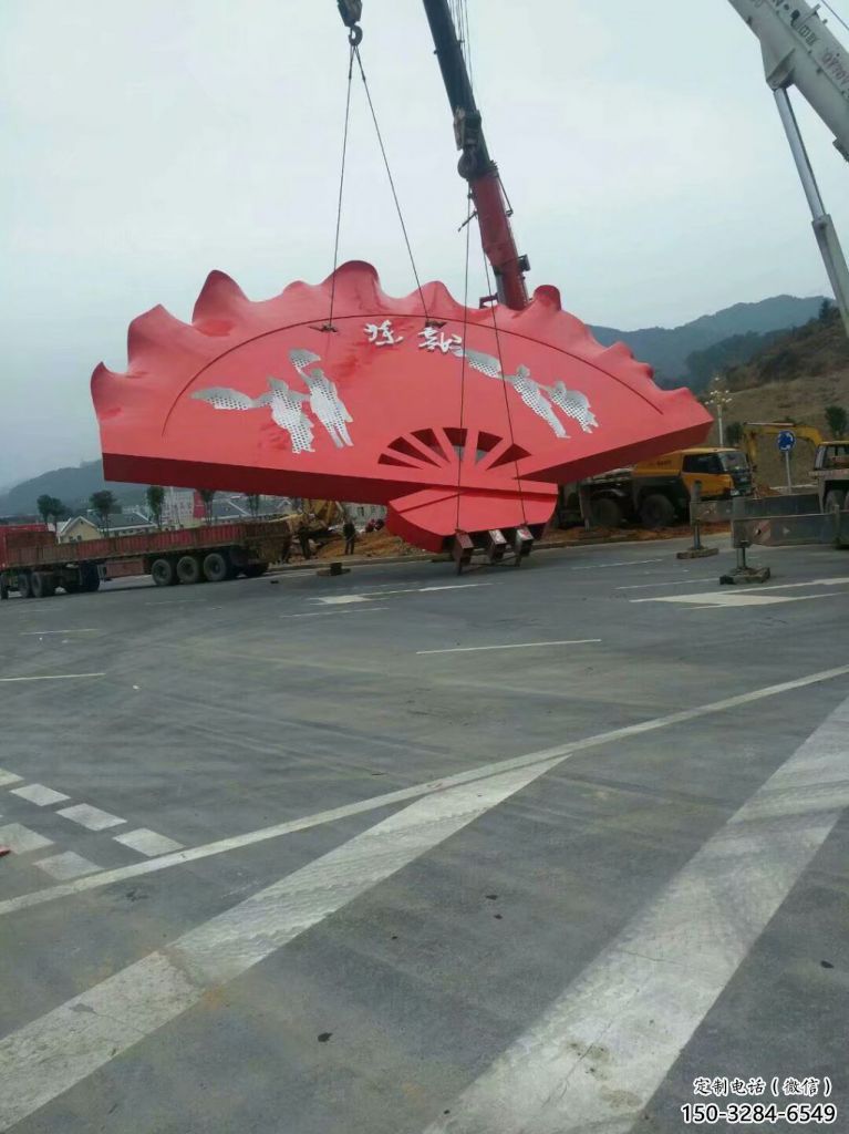 花邊扇子雕塑，廣場(chǎng)不銹鋼雕塑