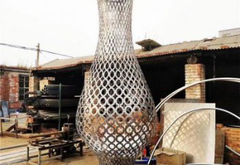 廣場(chǎng)花瓶雕塑 抽象雕塑 烤漆瓶子雕塑