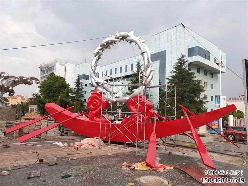 仿真龍舟雕塑 電鍍現(xiàn)代劃槳雕塑 部隊競賽雕塑 仿真龍舟雕塑 電鍍現(xiàn)代劃槳雕塑 部隊競賽雕塑