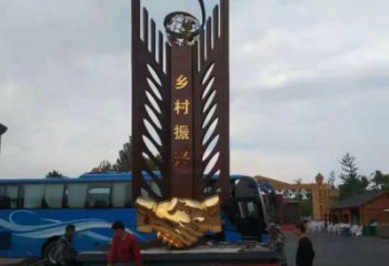 標志握手雕塑 剪影雕塑 商業(yè)街誠信雕塑