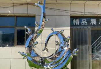 大型商場(chǎng)水花雕塑 仿真水景雕塑 鏡面雕塑