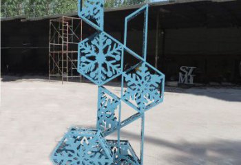 商業街雪花雕塑 烤漆雕塑 彩繪窗花雕塑