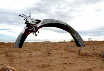 彩虹拱門(mén)雕塑，地標(biāo)景觀雕塑，不銹鋼彩虹拱門(mén)雕塑