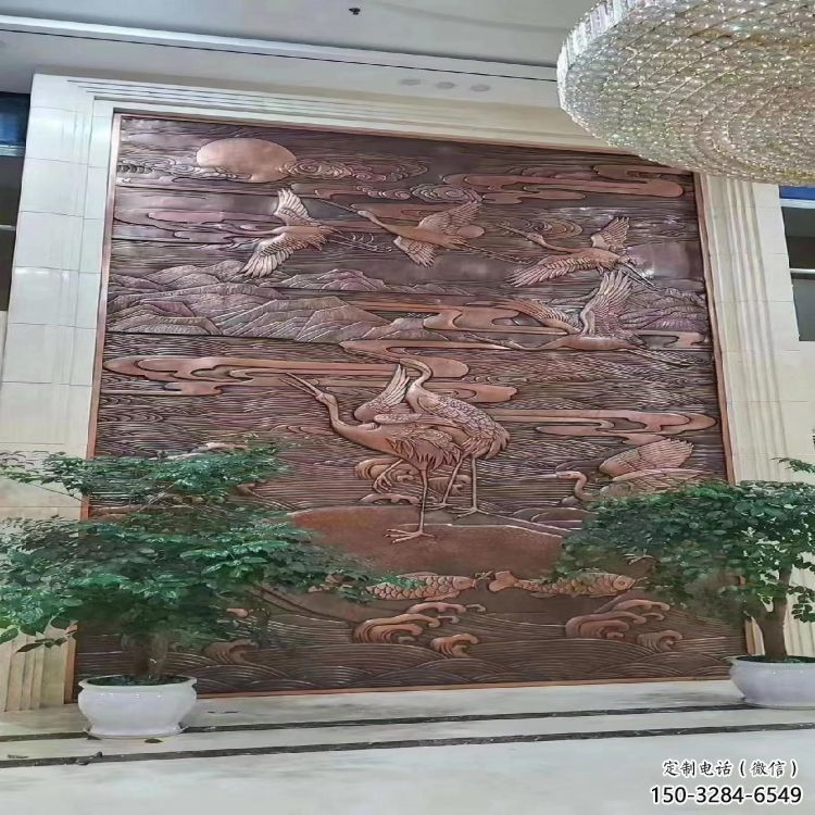 彩繪仙鶴浮雕通用，花園小品，廣場動物浮雕優(yōu)價(jià)