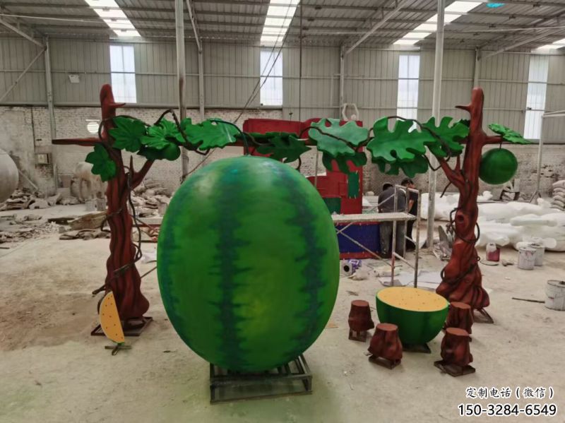 景觀果籃雕塑訂做,景區案例,西瓜果籃雕塑定制 景觀果籃雕塑訂做,景區案例,西瓜果籃雕塑定制