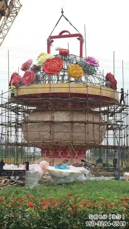 景觀花籃雕塑擺件優(yōu)選，陸地?cái)[件，園林藝術(shù)不銹鋼花籃雕塑供應(yīng)