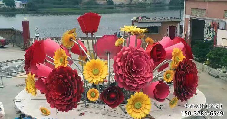 花籃雕塑工廠優(yōu)選，城市裝飾，景觀葵花花籃雕塑供給