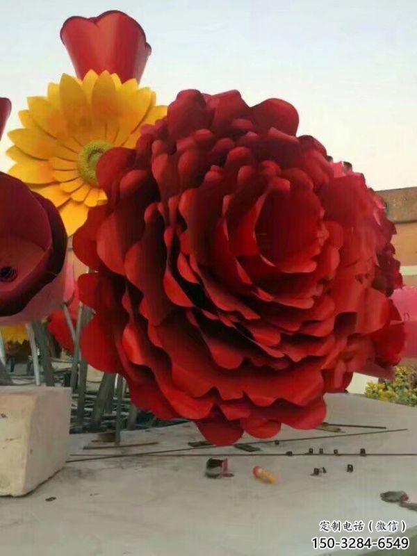 金屬花籃雕塑制作觀賞型，城市裝飾，空間月季花花籃雕塑標(biāo)準(zhǔn)